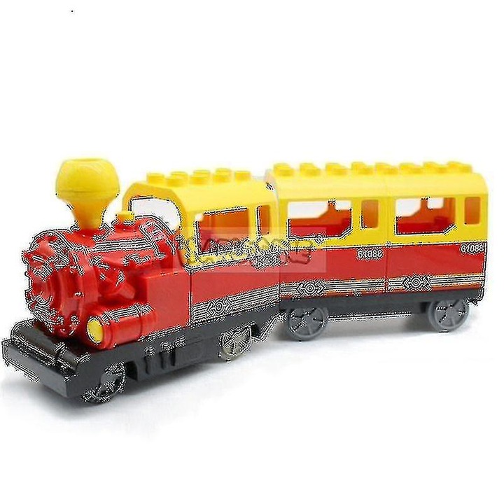 Set de constructie tren electric cu blocuri Duplo, 4 trenuri, cu lumini si sunete, 2-7 ani