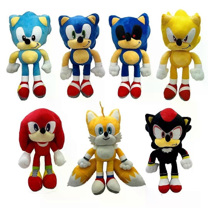 Jucarie de plus Sonic, Tails, galben, set pentru copii