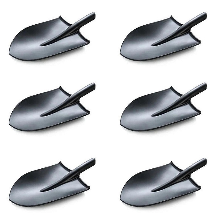 Set de farfurii din melamina, forma de lopata, negru, 40.6x23.5x8.3cm, 6 bucati