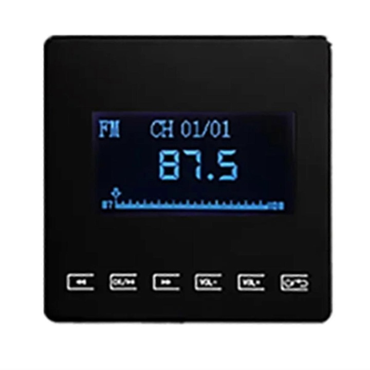 Amplificator audio mini cu Bluetooth, control tactil, 2x20W, negru, 86x86x10mm, set