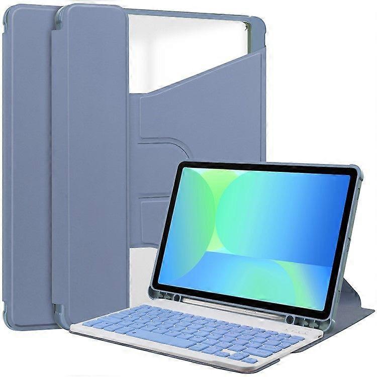 Husa tableta 360° rotativa din PU si acrilic, protectie colturi, violet, pentru Galaxy Tab S9 FE/S10 FE
