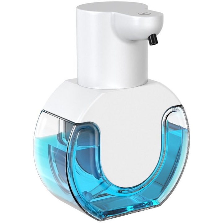 Automata habszappan adagoló, fehér, 420ml, USB újratölthető, IPX5 vízálló