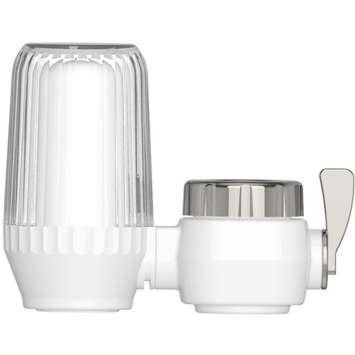 Filtru de apa pentru robinet, sistem de purificare, cartus ceramic inclus, alb