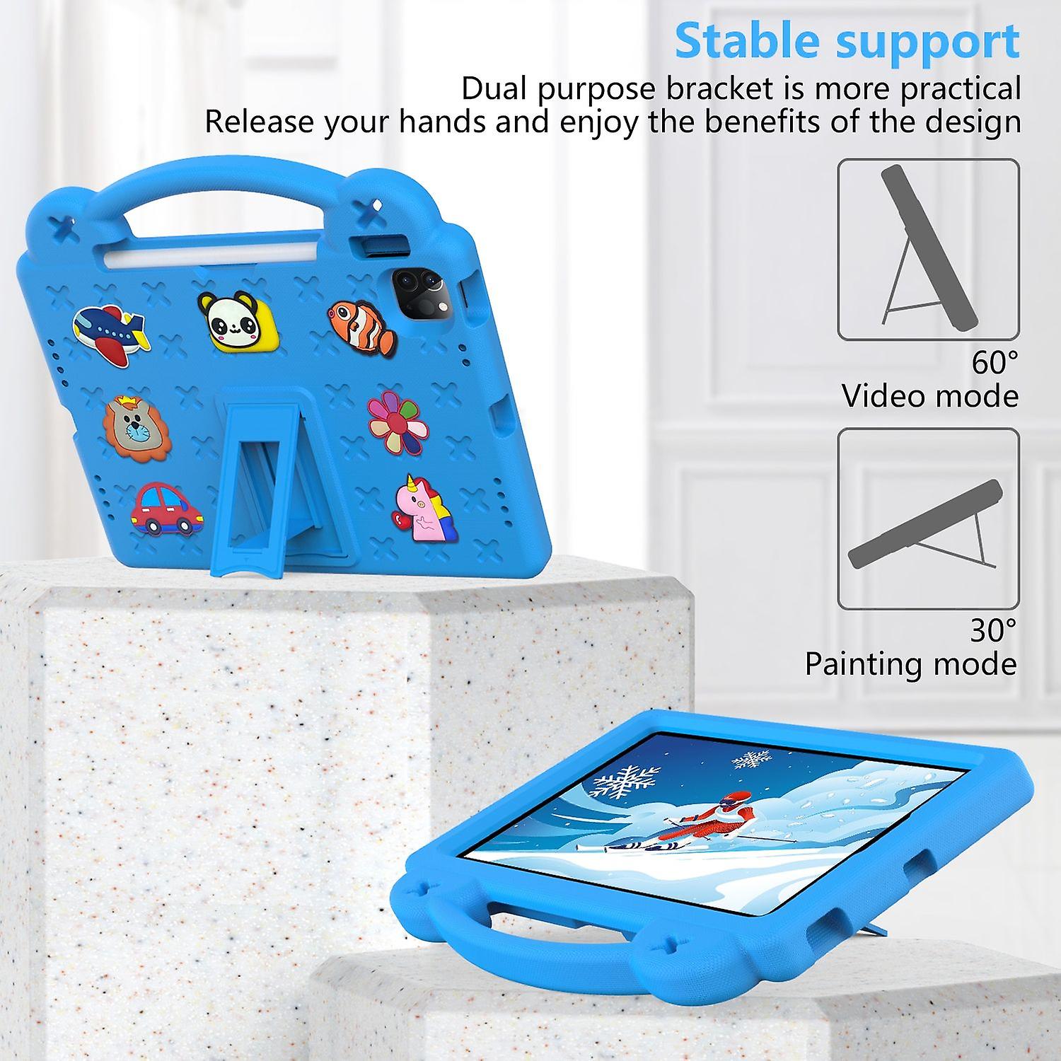 Husa tableta EVA cu suport pentru copii, albastra, 11 inch