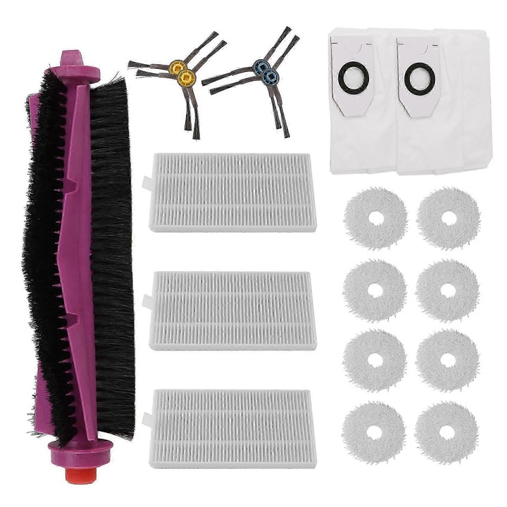 Set 18 piese accesorii pentru aspirator Midea V12 / Eureka J12, perie principala, perii laterale, filtre, lavete, plastic