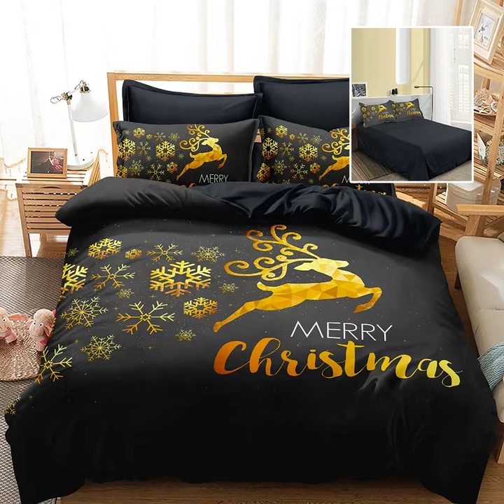 Lenjerie pat finet 3D 6 piese Craciun