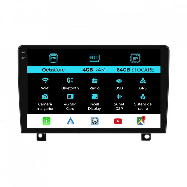 Navigatie Dedicata Opel Astra H (2004-2009), 9Inch, 4Gb Ram, 64Gb Stocare, Carplay