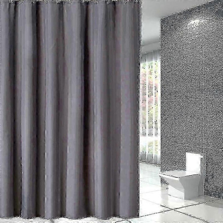 Cortina de dus 240x200cm, cu 16 carlige, grea, rezistenta, gri, set