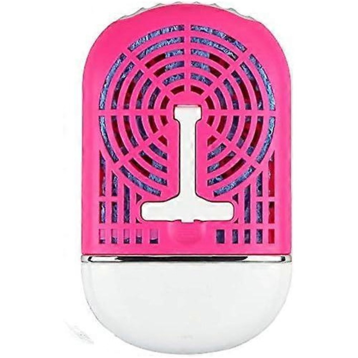 Ventilator portabil 2 in 1, racire si umidificare, design compact, roz, cu suport T, USB, ideal pentru birou si calatorii