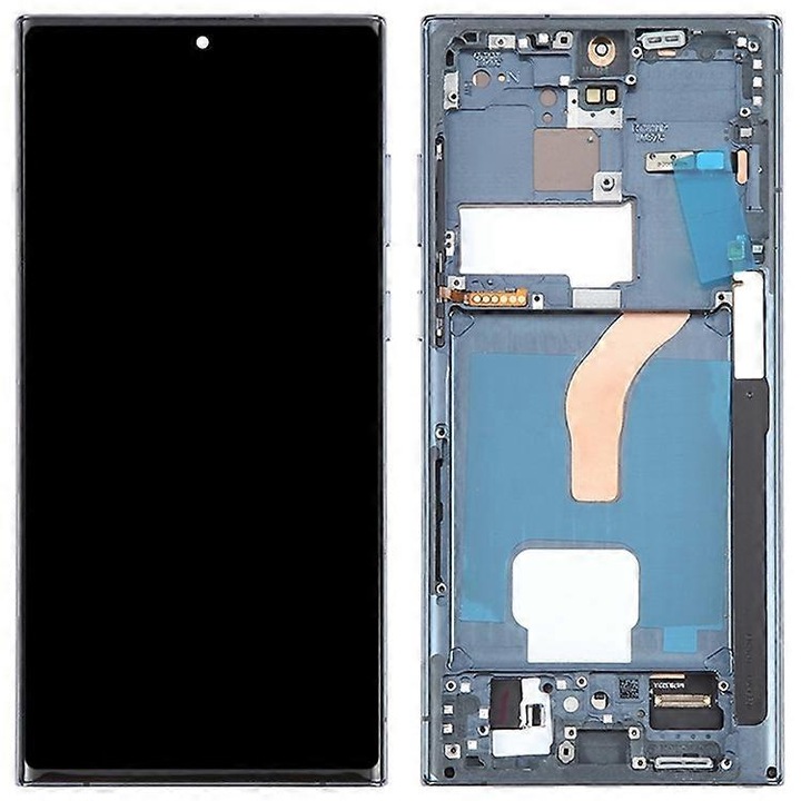 LCD екран и дигитайзер + рамка за телефон, клас C, зелен, 5.8x2.8 инча