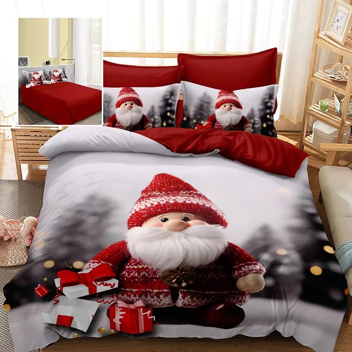Lenjerie pat finet 3D 6 piese Craciun