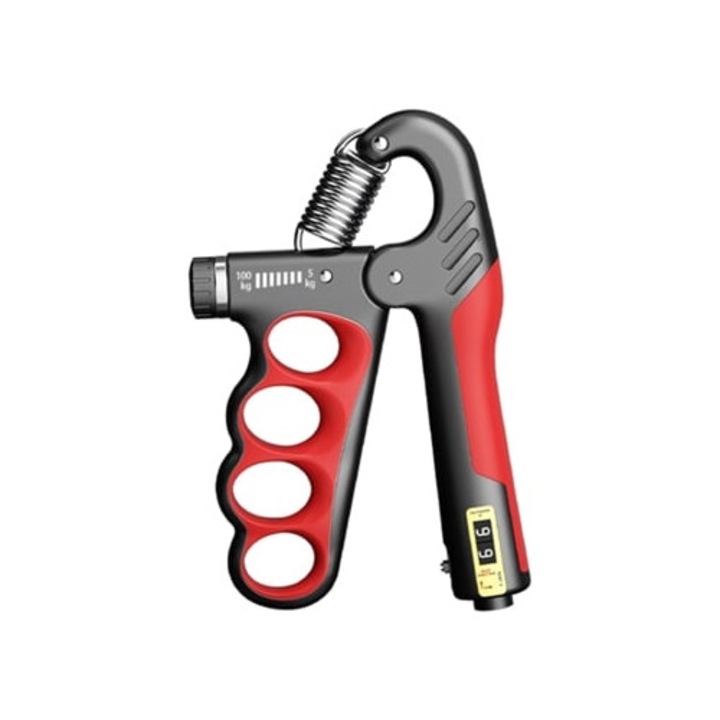 Extensor de mana, Beijiyi, rezistenta ajustabila, 5-100kg, rosu