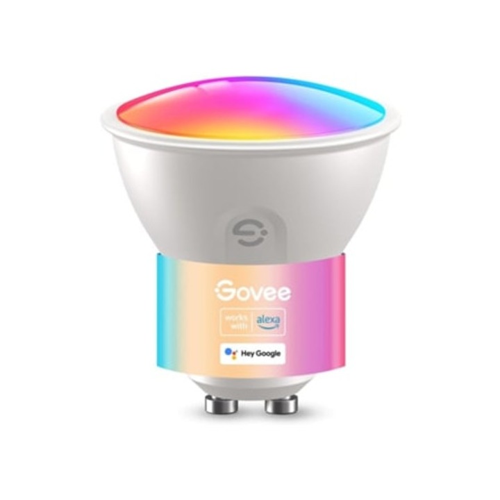 Bec Smart Gu10 RGBWW 400lm Dimmabil Wi-Fi Bluetooth, Functioneaza cu Alexa si Google Asistent, Set 1 buc.