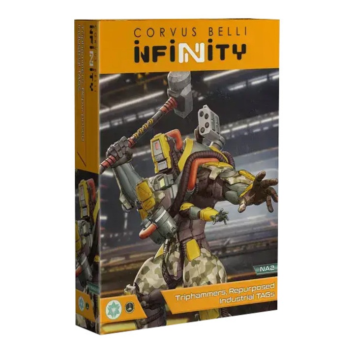 Extensie de joc Infinity, Triphammers Repurposed Industrial TAGs, Corvus Belli, model de asamblat, gri
