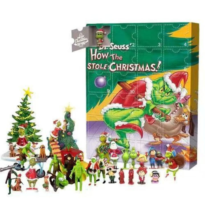 Set Figurine Craciun, Grinch, Calendar Advent, 24 Pcs