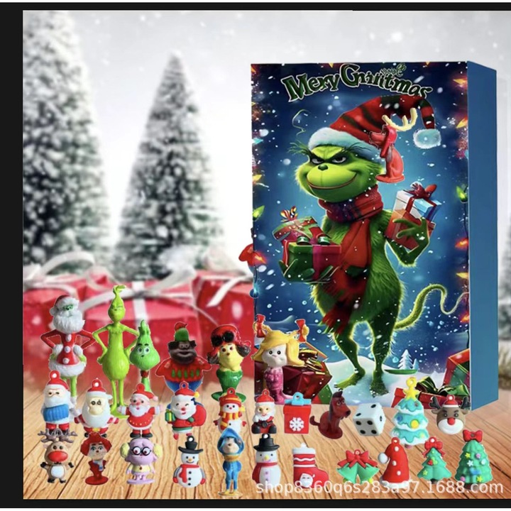 Set Figurine Craciun, Grinch, Calendar Advent, 24 Pcs
