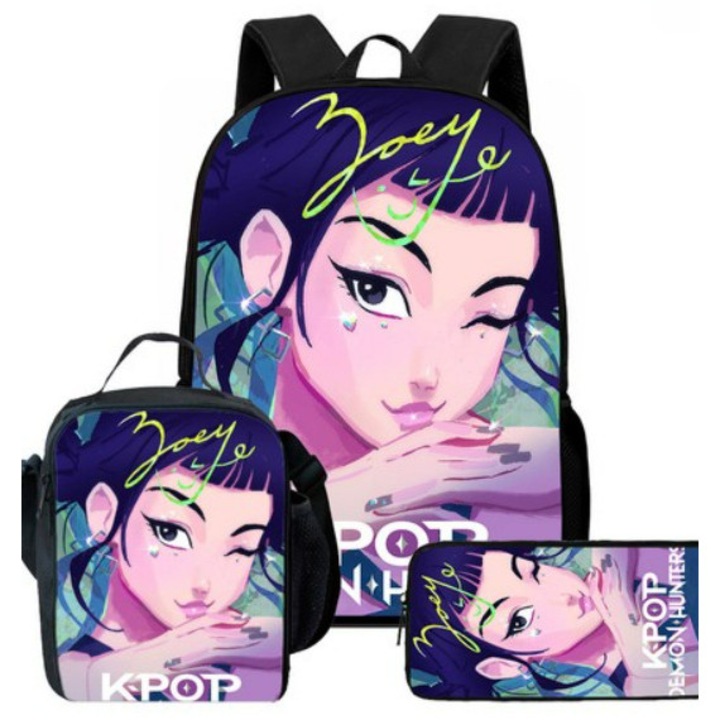 Rucsac cu imprimeu K-POP Demon Hunter, set de 3 piese