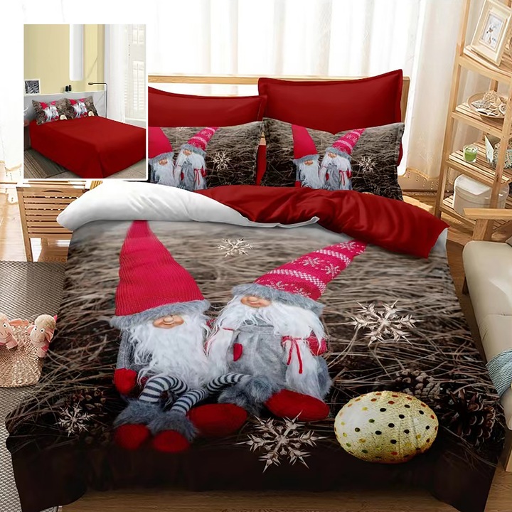 Lenjerie pat finet 3D 6 piese Craciun