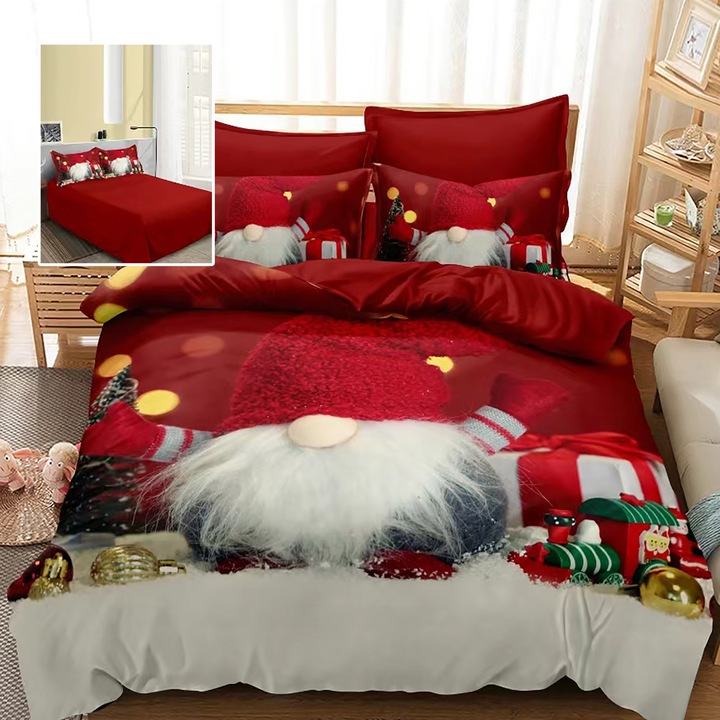 Lenjerie pat finet 3D 6 piese Craciun