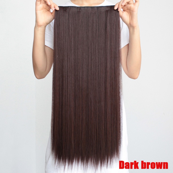 Peruca sintetica lunga, 50cm, culoare naturala, usor de purtat si stilizat