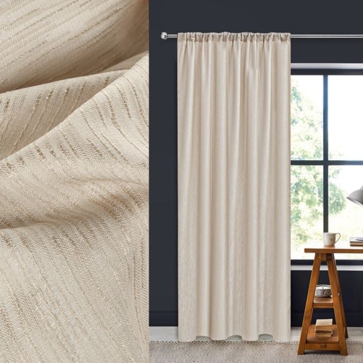 Perdea decorativa bej, semi-transparenta, 260x140cm