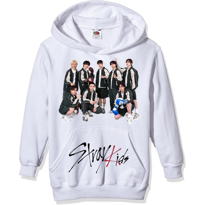 Hanorac personalizat stray kids stay kpop, Unisex, Alb, XS