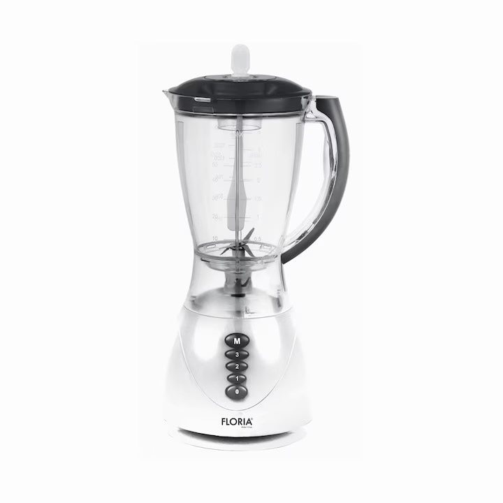 Blender de mana, 500W, 2 viteze, tija, lame inox, mixer vertical pentru smoothie si piure, supe crema, negru