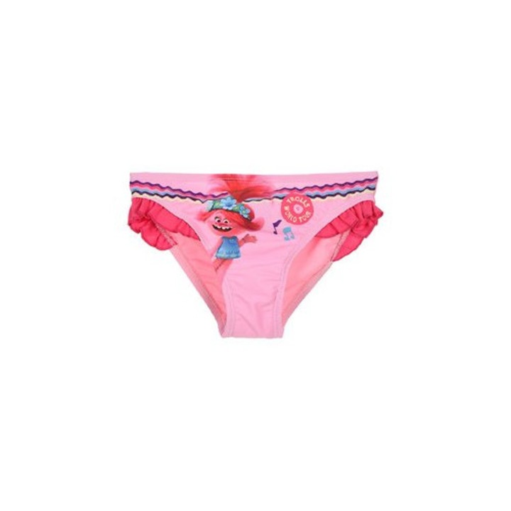 Slip baie fete cu volanas Trolls 34709, Roz