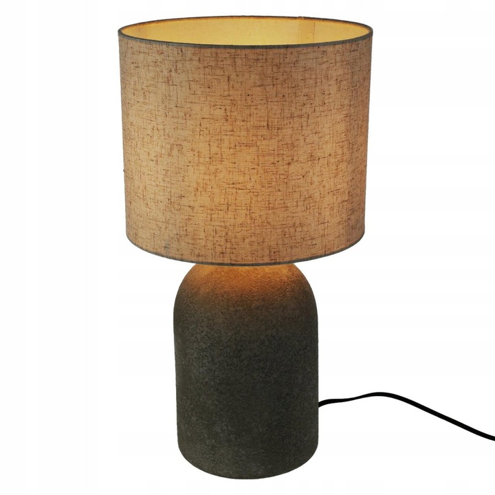 Lampa de birou DomoDomo, bej, abajur din in, 45,5cm, 25x25x20cm