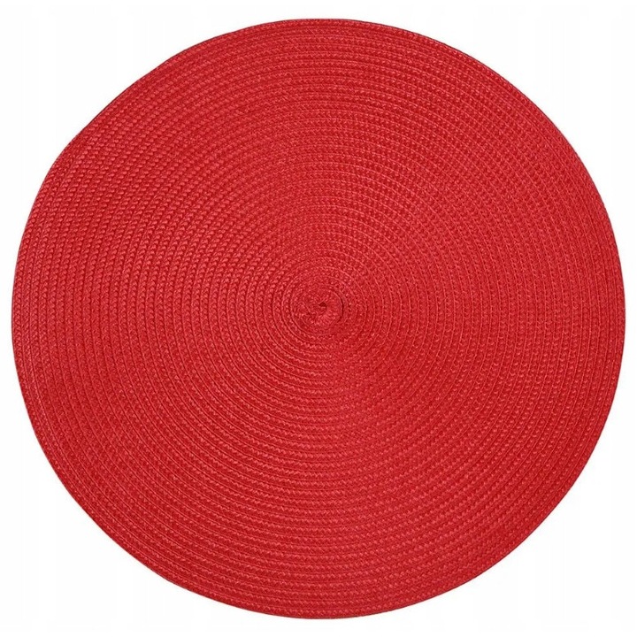 Masuta rotunda din paie, Altom, 38cm, rosie, decorativa