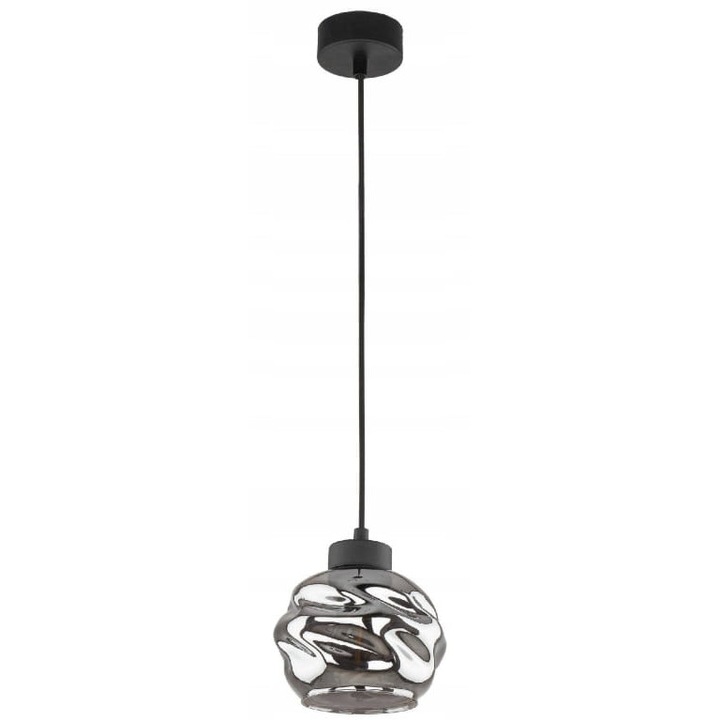 Pendul suspendat TK-Lighting, neagra, abajur grafit, 15x150cm