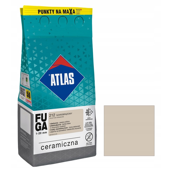 Фуга за керамика 2кг Атлас 212, 1-20мм, нанасяне с гумена шпатула