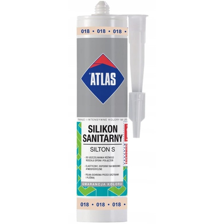 Silicon sanitar elastic Atlas 280 ml, fara, rezistent la mucegai, marime 11m