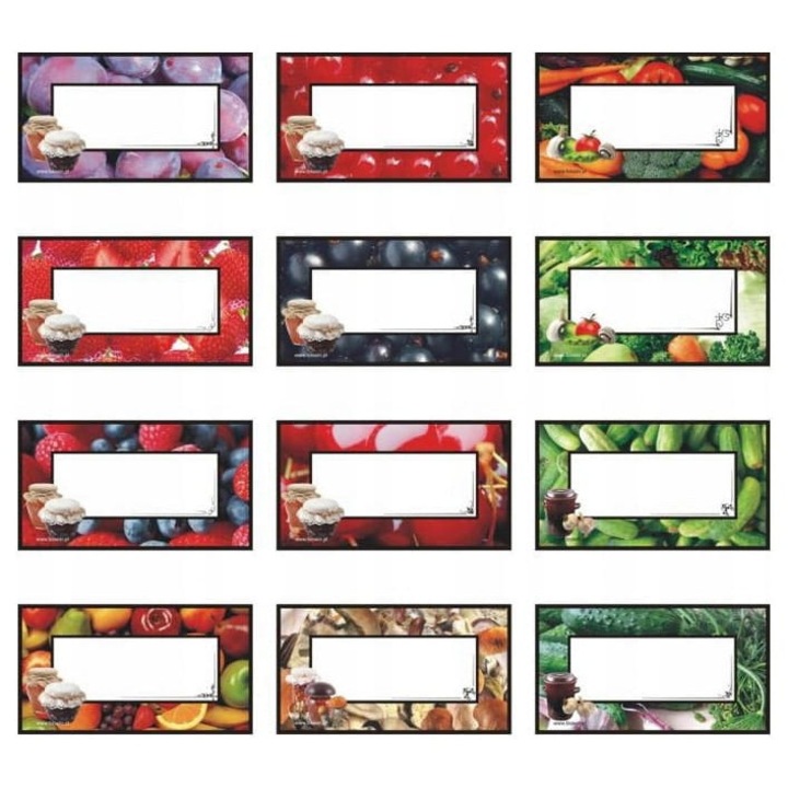Browin öntapadós címkék, 30 db-os készlet, 46x84mm, vegyes minták