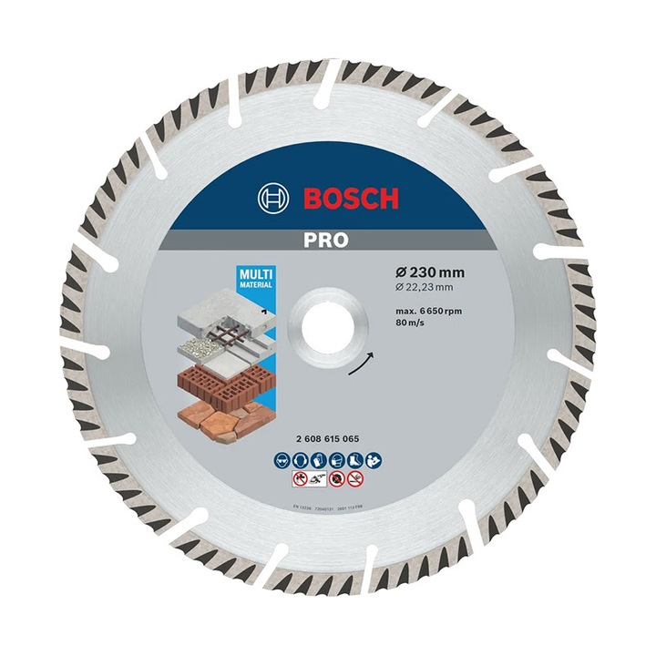 Disc diamant 230mm, segmentata, universala, pentru taiere beton, caramida, placi ceramice