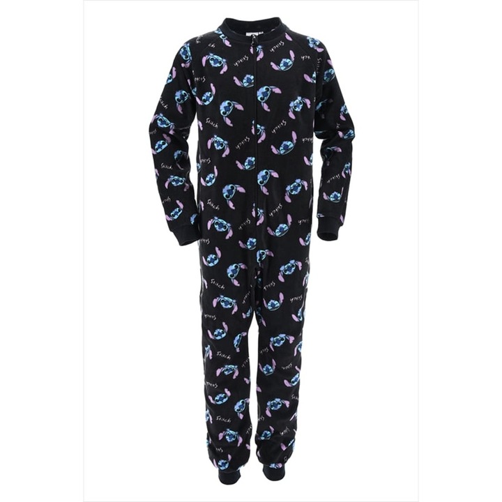 Pijama intreaga polar fleece Lilo & Stitch 34778, Negru