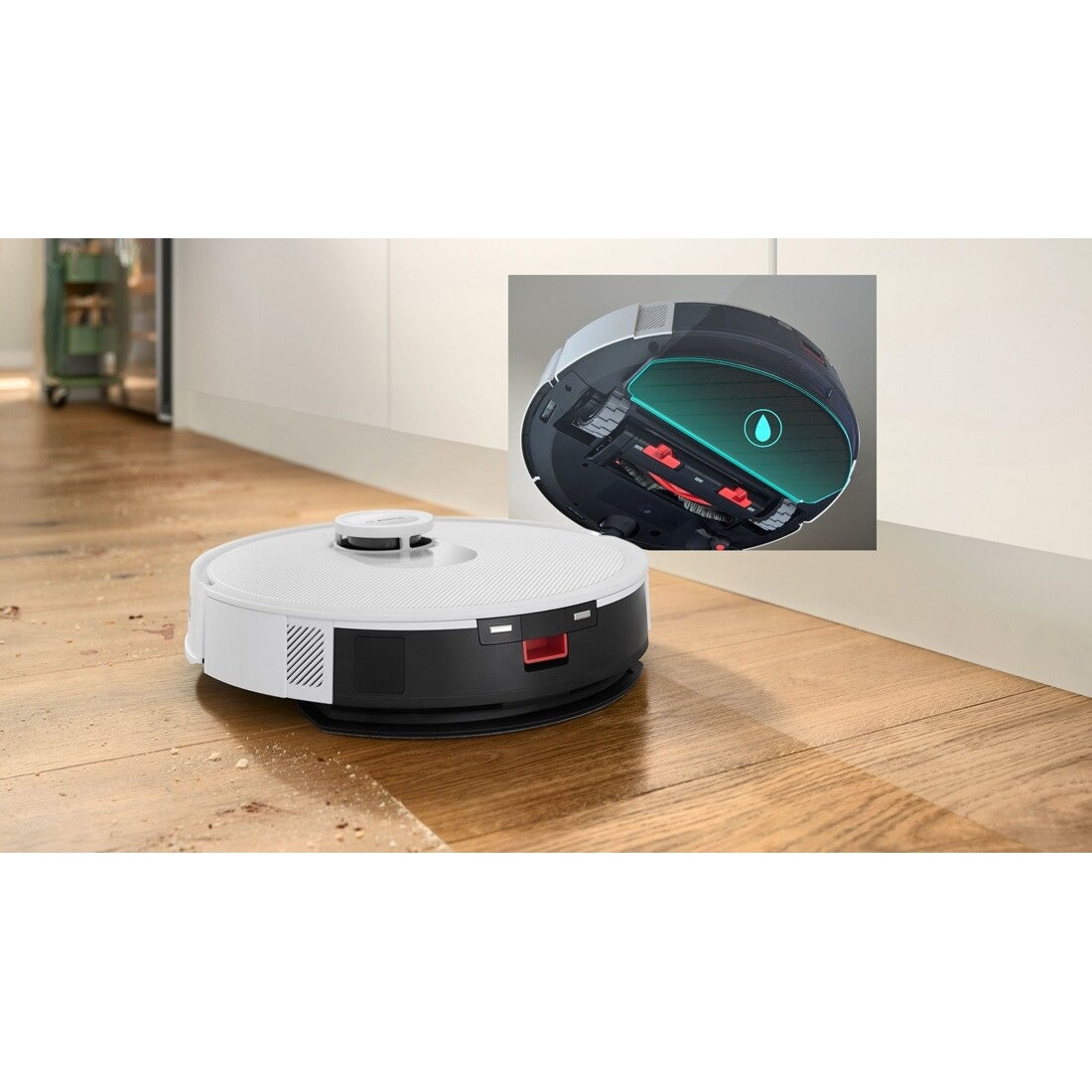 Aspirator robot Bosch BCRD2W, alb, cu funcție de curățare automată