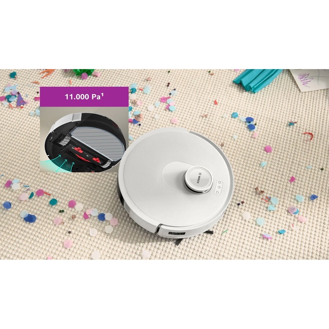 Aspirator robot Bosch BCRD2W, alb, cu funcție de curățare automată