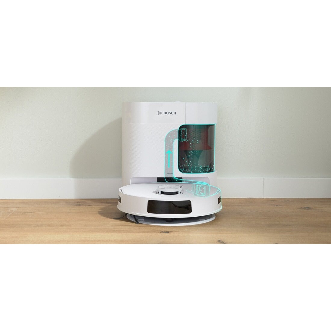 Aspirator robot Bosch BCRD2W, alb, cu funcție de curățare automată