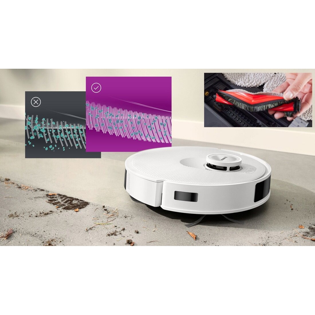 Aspirator robot Bosch BCRD2W, alb, cu funcție de curățare automată