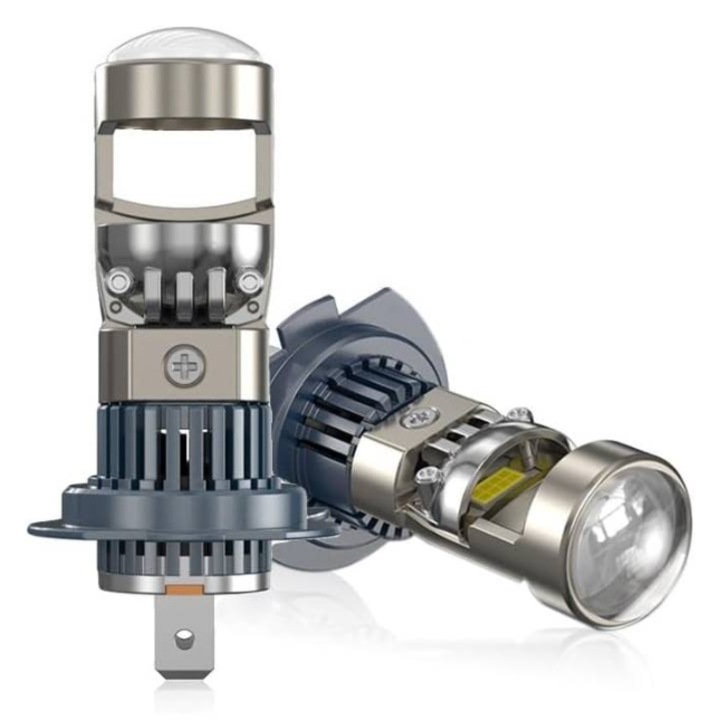 Set 2 becuri auto LED H7 cu lupa, 180W,16000 lm, lumixauto, lumina alb-rece, 12V