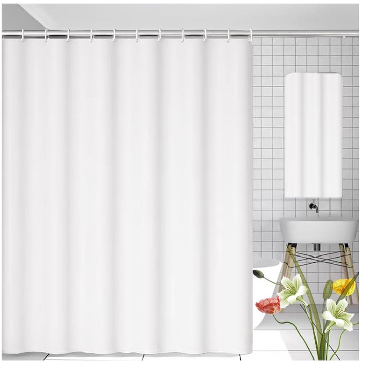 Завеса за душ 70гр / 180x200см - Бяла
