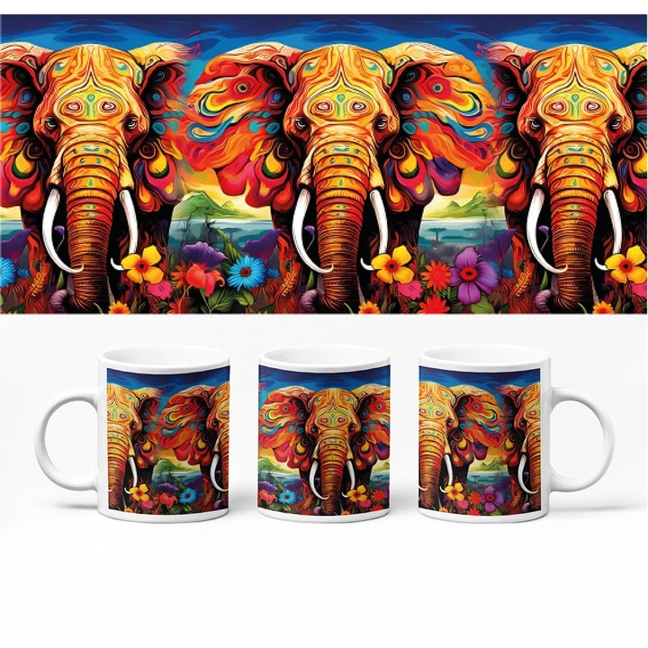 D&B Cană BG10037 Elefant 300 ml Alb 1 Bucată