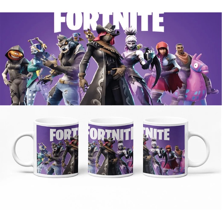 Cană BG10020 Fortnite 300 ml Alb D&B