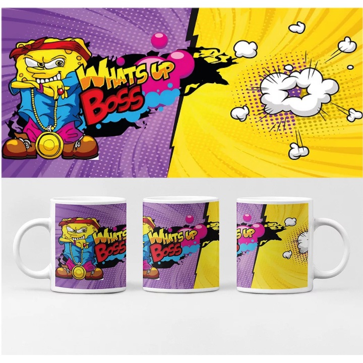 D&B Cană BG10133 Sponge Bob 300 ml Alb 1 Bucată