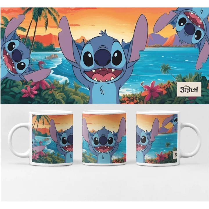 Cană D&B BG10232 Stitch 300 ml Alb 1 Bucată