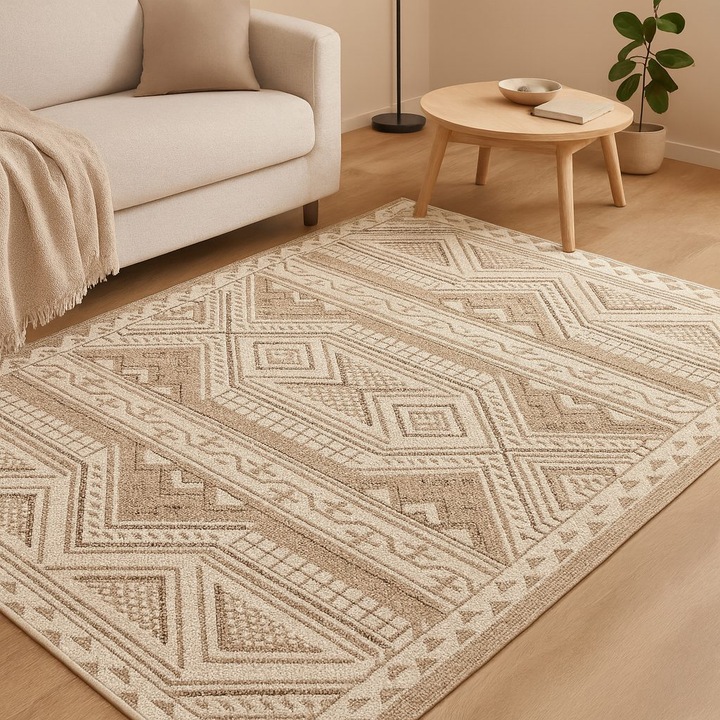 Covor Sanat Lora Plus SD76B, Dark Beige - 200x300 cm