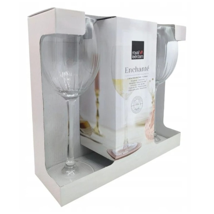 Set Elegant de 3 Pahare pentru Vin Royal Leerdam, Cristalin, 330ml, Design Modern