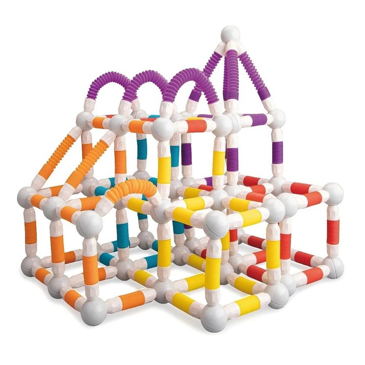 Set de construcție magnetic flexibil Toyska, 138 piese, multicolor, 36.5x6.5x30.5cm