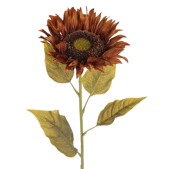 Изкуствено цвете с дълго стъбло, кафяв слънчоглед 98 см
